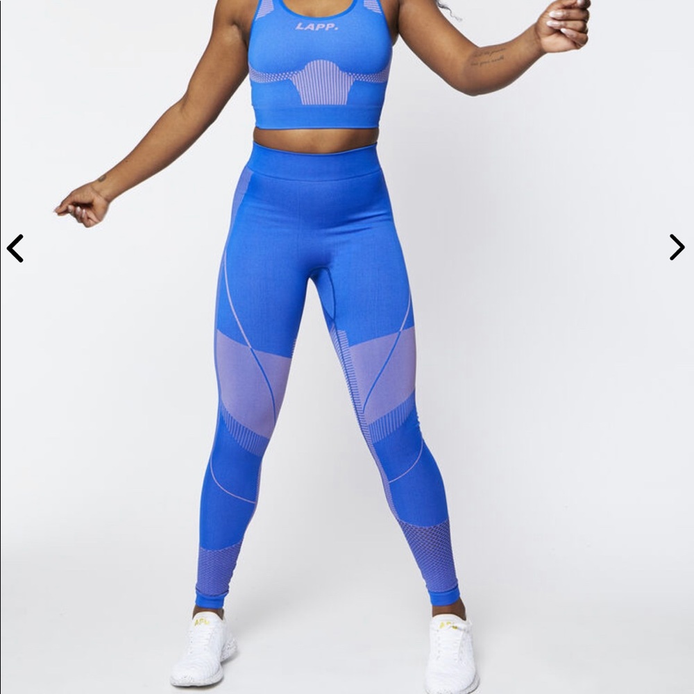 Blue Seamless High-Waist Leggings